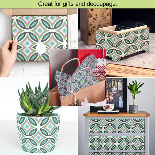 Geometric Circles Tissue Paper - In Use Collage