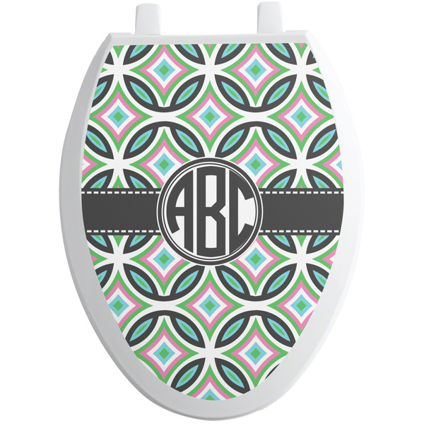 Geometric Circles Toilet Seat Decal (Personalized)