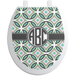 Geometric Circles Toilet Seat Decal - Round (Personalized)