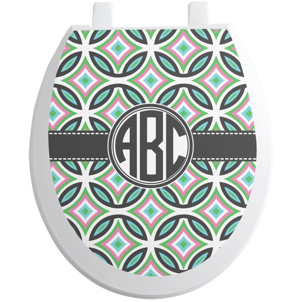 Custom Geometric Circles Toilet Seat Decal (Personalized)