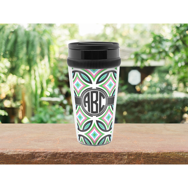 Geometric Circles Travel Mug Lifestyle (Personalized)