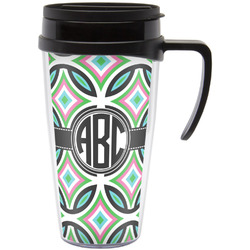 Geometric Circles Acrylic Travel Mug with Handle (Personalized)