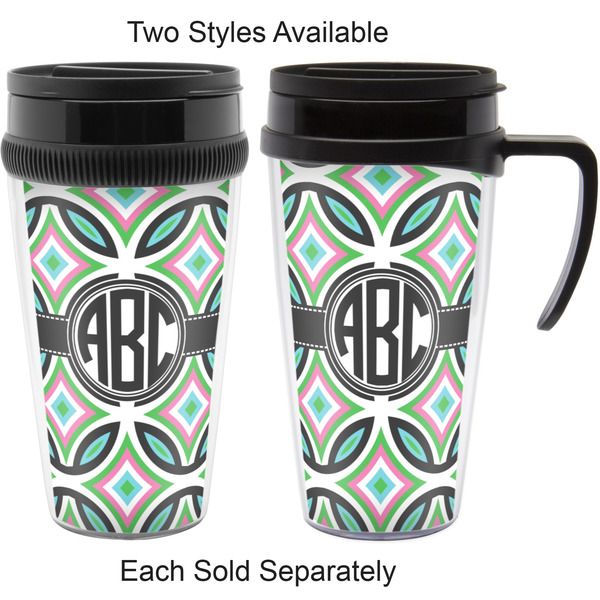 Geometric Circles Travel Mugs - with & without Handle