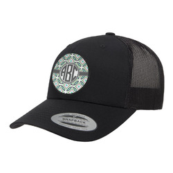Geometric Circles Trucker Hat - Black (Personalized)