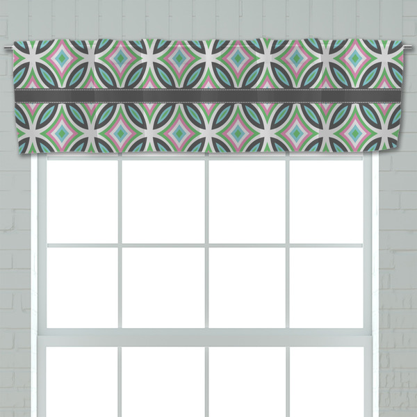 Geometric Circles Valance - Closeup on window