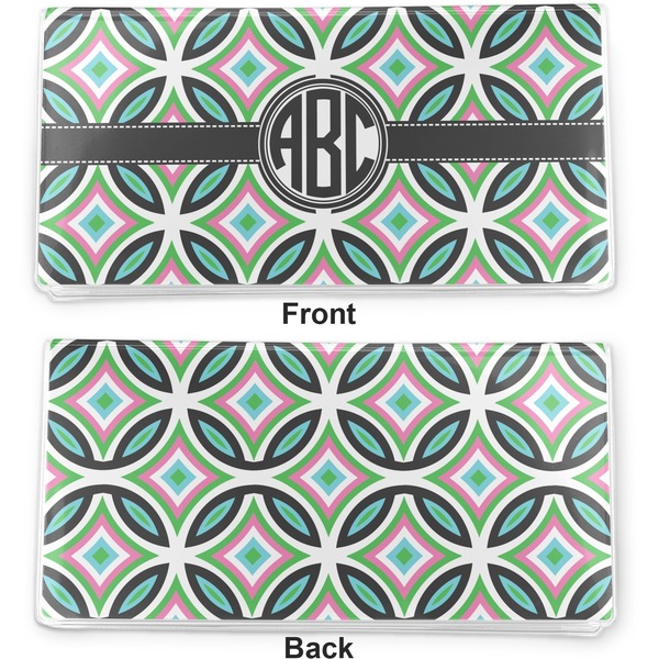 Geometric Circles Vinyl Check Book Cover - Front and Back