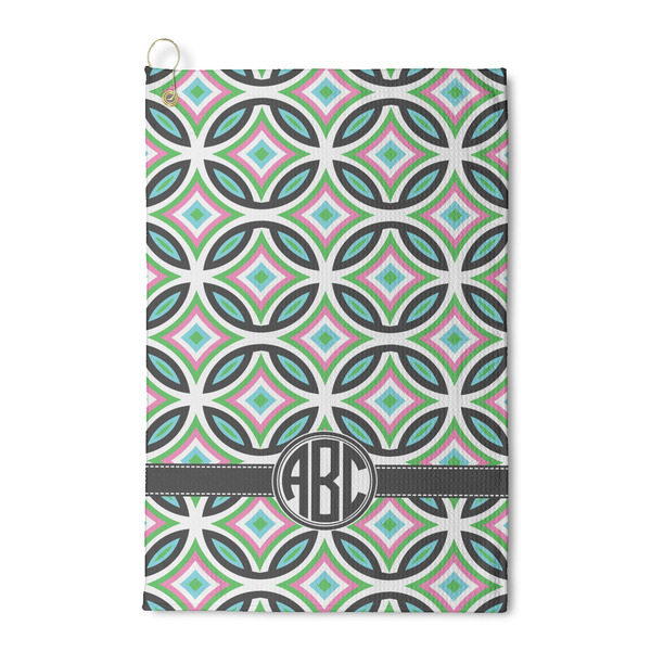 Custom Geometric Circles Waffle Weave Golf Towel (Personalized)
