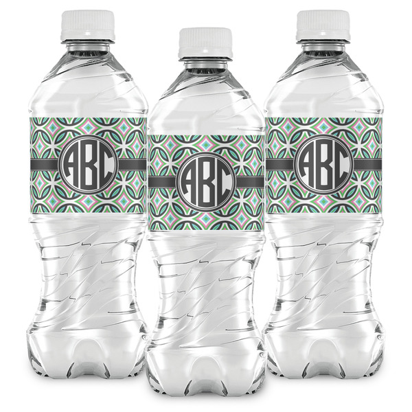 Geometric Circles Water Bottle Labels - Front View