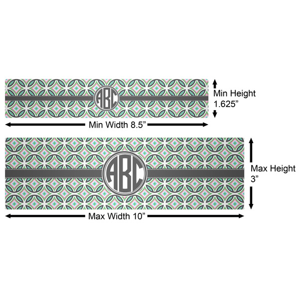 Geometric Circles Water Bottle Labels w/ Dimensions
