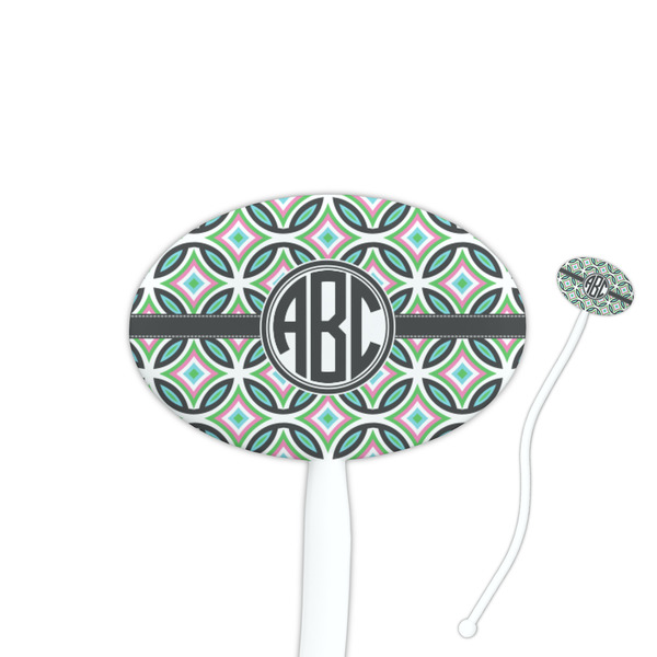 Custom Geometric Circles Oval Plastic Stir Sticks (Personalized)