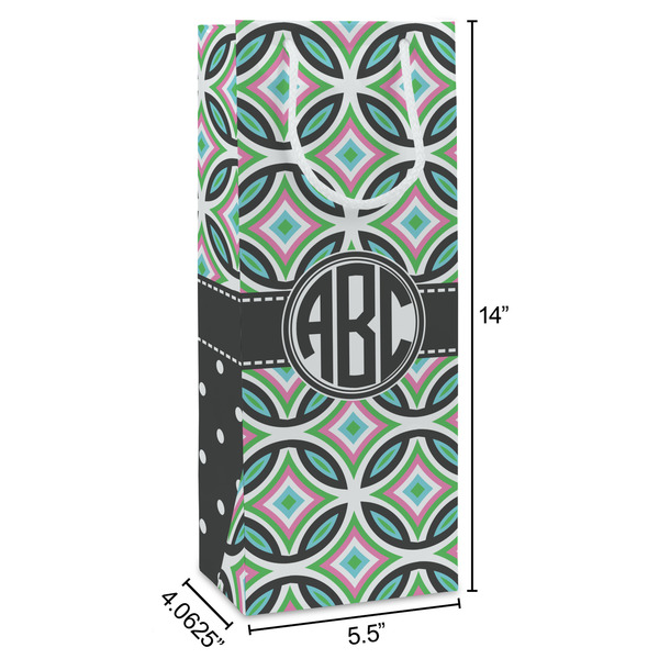 Geometric Circles Wine Gift Bag - Dimensions