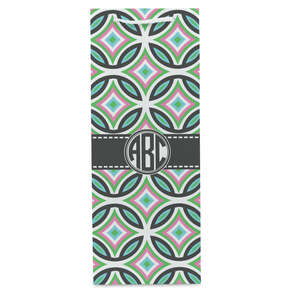 Geometric Circles Wine Gift Bag - Matte - Front