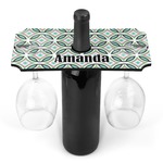 Geometric Circles Wine Bottle & Glass Holder (Personalized)