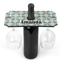 Geometric Circles Wine Bottle & Glass Holder (Personalized)