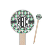 Geometric Circles Round Wooden Food Picks (Personalized)