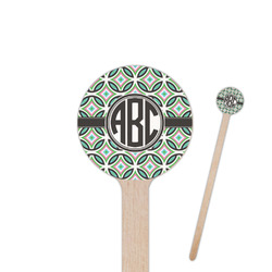 Geometric Circles 6" Round Wooden Stir Sticks - Double Sided (Personalized)