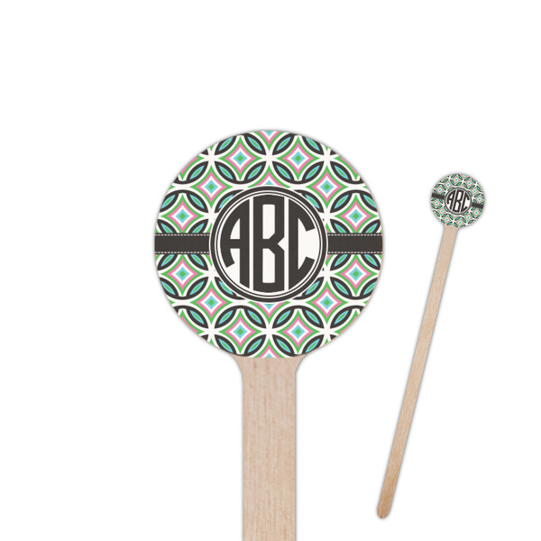 Custom Geometric Circles Round Wooden Stir Sticks (Personalized)