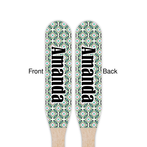 Geometric Circles Wooden Food Pick - Paddle - Double Sided - Front & Back