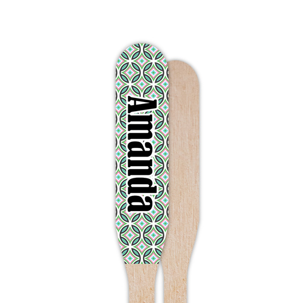 Geometric Circles Wooden Food Pick - Paddle - Single Sided - Front & Back