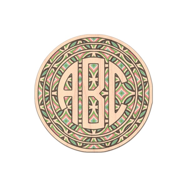 Custom Geometric Circles Genuine Maple or Cherry Wood Sticker (Personalized)