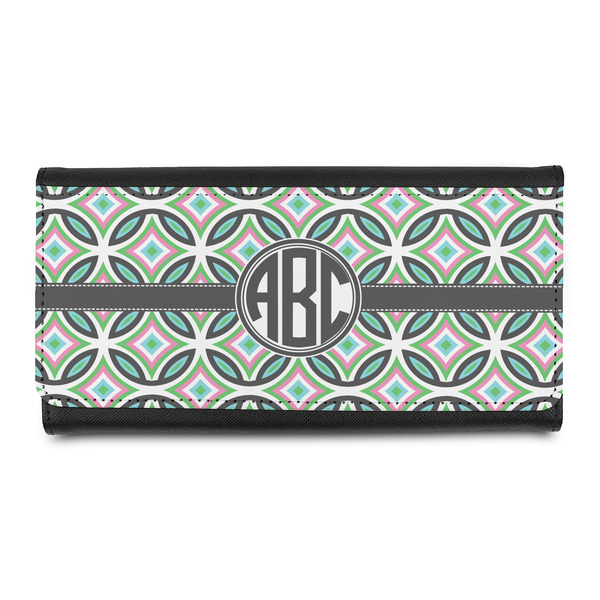 Custom Geometric Circles Leatherette Ladies Wallet (Personalized)