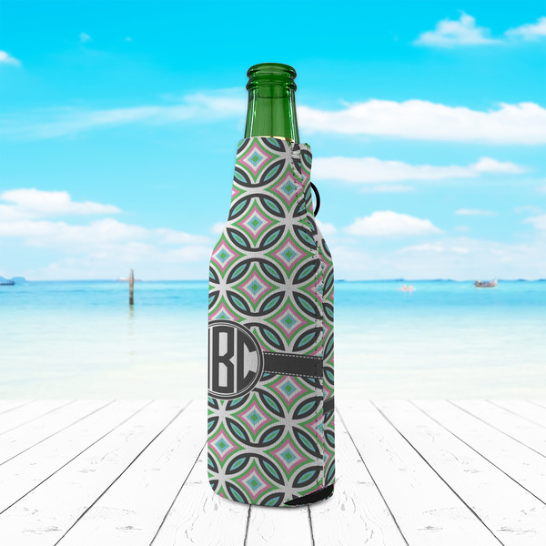 Geometric Circles Zipper Bottle Cooler - LIFESTYLE