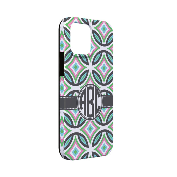 Custom Geometric Circles iPhone Case - Rubber Lined - iPhone 13 Mini (Personalized)