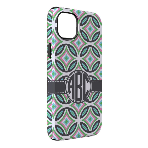 Custom Geometric Circles iPhone Case - Rubber Lined - iPhone 14 Plus (Personalized)