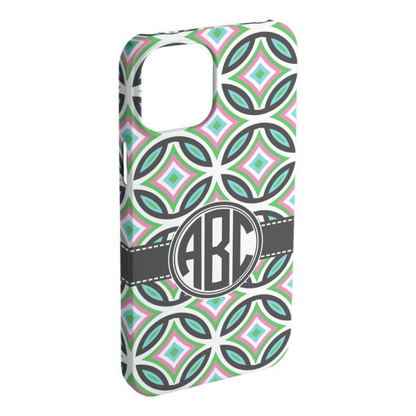 Custom Geometric Circles iPhone Case - Plastic - iPhone 15 Plus (Personalized)