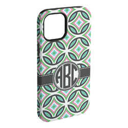 Geometric Circles iPhone Case - Rubber Lined - iPhone 15 Plus (Personalized)