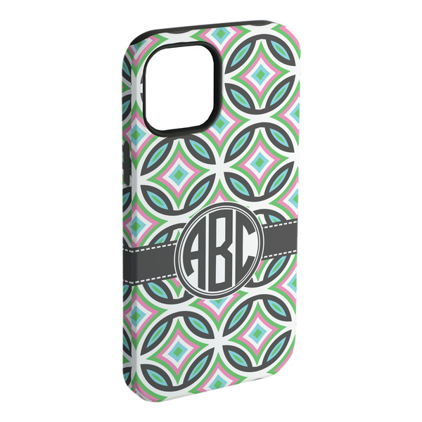 Custom Geometric Circles iPhone Case - Rubber Lined - iPhone 15 Plus (Personalized)