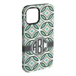 Geometric Circles iPhone Case - Rubber Lined - iPhone 15 Pro Max (Personalized)