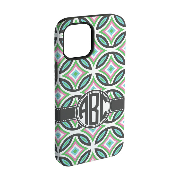 Custom Geometric Circles iPhone Case - Rubber Lined - iPhone 15 Pro (Personalized)