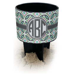 Geometric Circles Black Beach Spiker Drink Holder (Personalized)