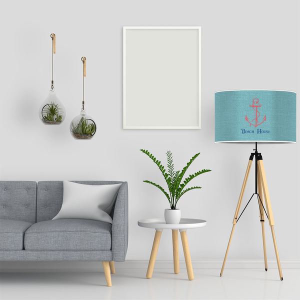Chic Beach House 12" Drum Lampshade - LIFESTYLE