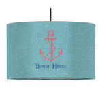 Chic Beach House 12" Drum Pendant Lamp - Fabric
