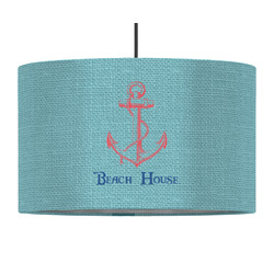 Chic Beach House 12" Drum Pendant Lamp - Fabric