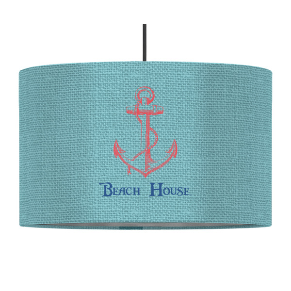 Custom Chic Beach House 12" Drum Pendant Lamp - Fabric