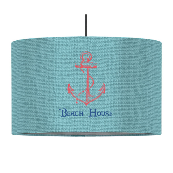 Chic Beach House 12" Drum Lampshade - PENDANT (Fabric)