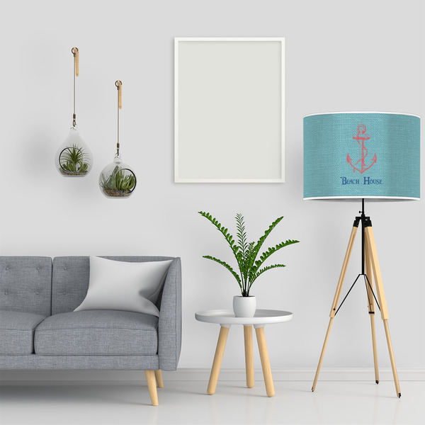 Chic Beach House 16" Drum Lampshade - LIFESTYLE