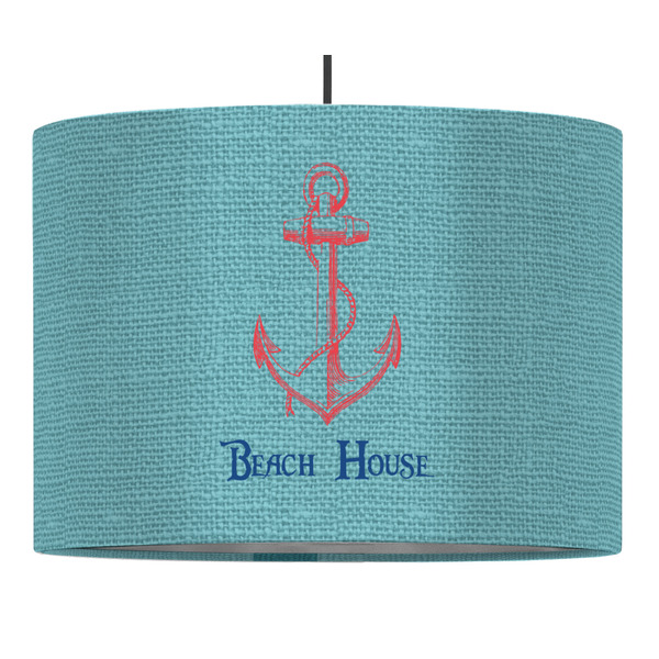 Custom Chic Beach House 16" Drum Pendant Lamp - Fabric