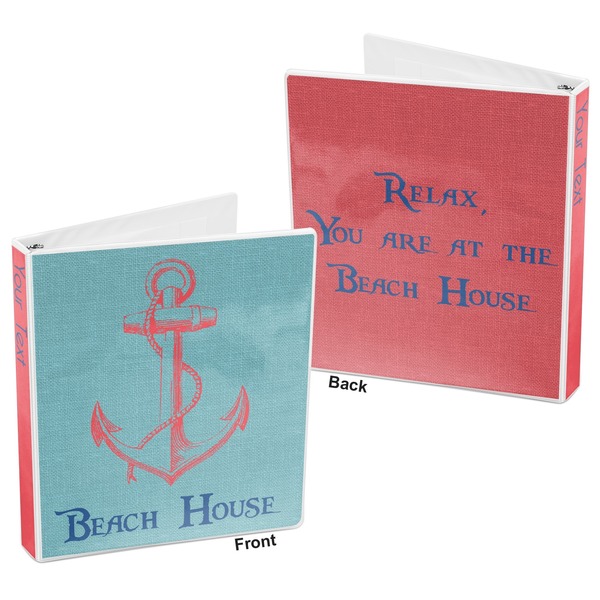 Chic Beach House 3-Ring Binder Front and Back