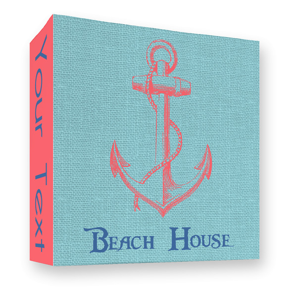 Custom Chic Beach House 3 Ring Binder - Full Wrap - 3"