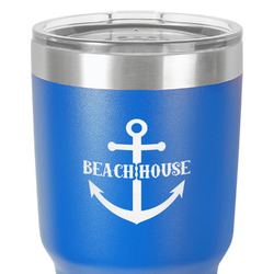 Chic Beach House 30 oz Stainless Steel Tumbler - Royal Blue - Double-Sided