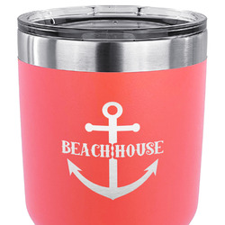 Chic Beach House 30 oz Stainless Steel Tumbler - Coral - Double Sided