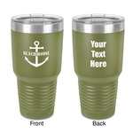 Chic Beach House 30 oz Stainless Steel Tumbler - Olive - Double-Sided