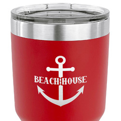 Chic Beach House 30 oz Stainless Steel Tumbler - Red - Single Sided