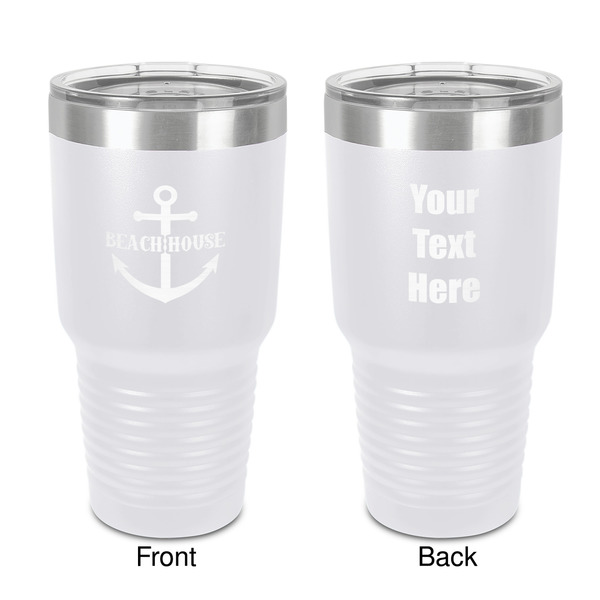 Custom Chic Beach House 30 oz Stainless Steel Tumbler - White - Double-Sided