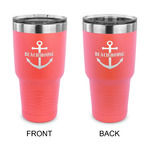 Chic Beach House 30 oz Stainless Steel Tumbler - Coral - Double Sided