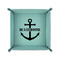 Chic Beach House 6" x 6" Teal Leatherette Snap Up Tray - FOLDED UP